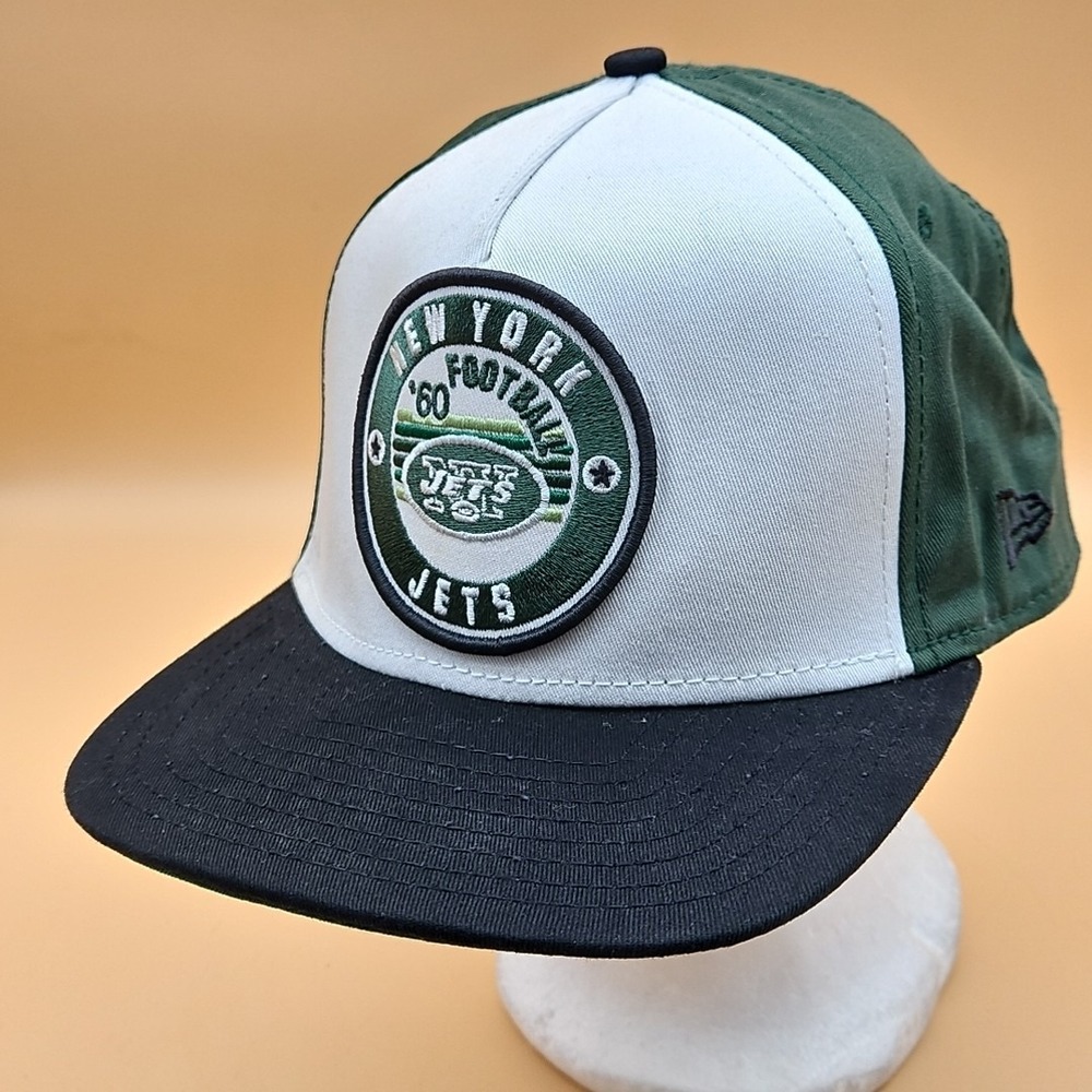 New York Jets Hat Cap New Era Snapback M-L Green White Throwback 1960 NFL